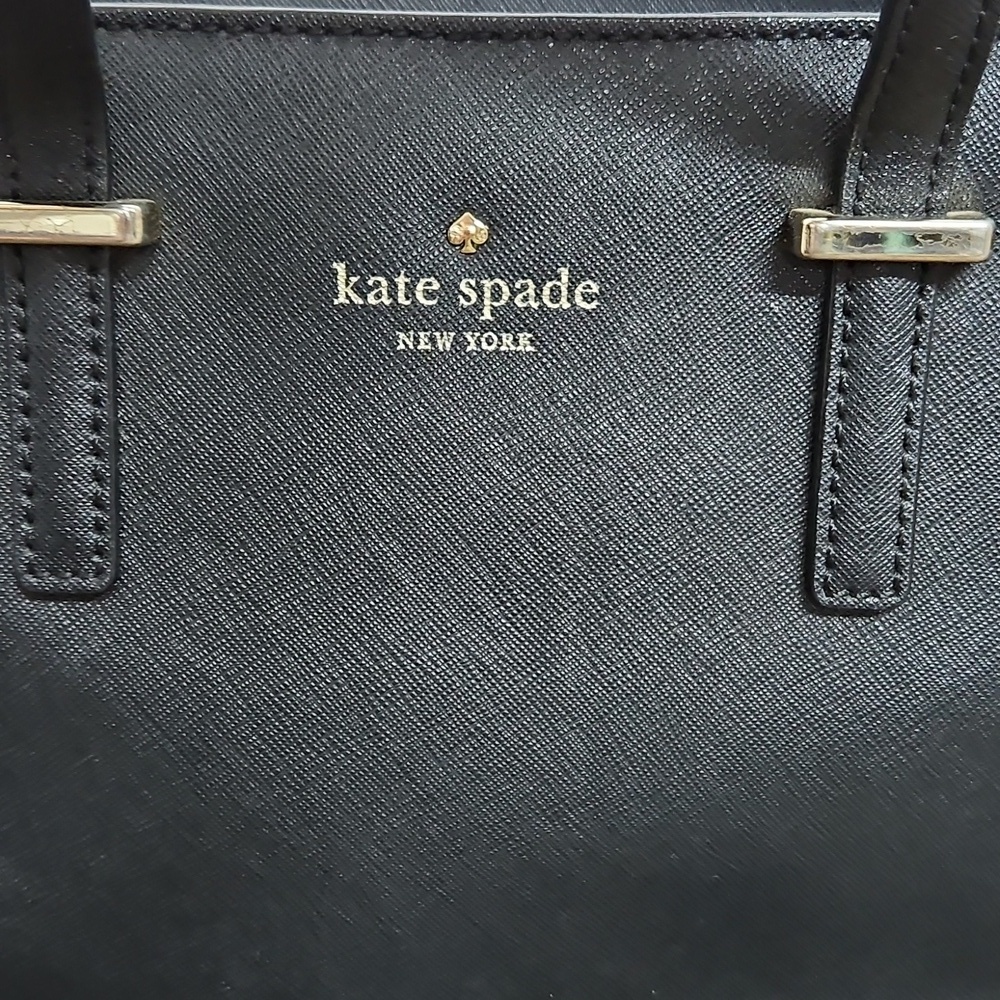 Kate Spade Hayden Black Peddle Leather Bag 2 Way Bag 9x9 - Picture 3 of 11